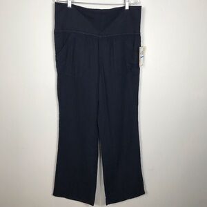 Democracy Women’s Maternity Pull-On Wide Leg  Navy Blue Cotton Pants Size XL NWT